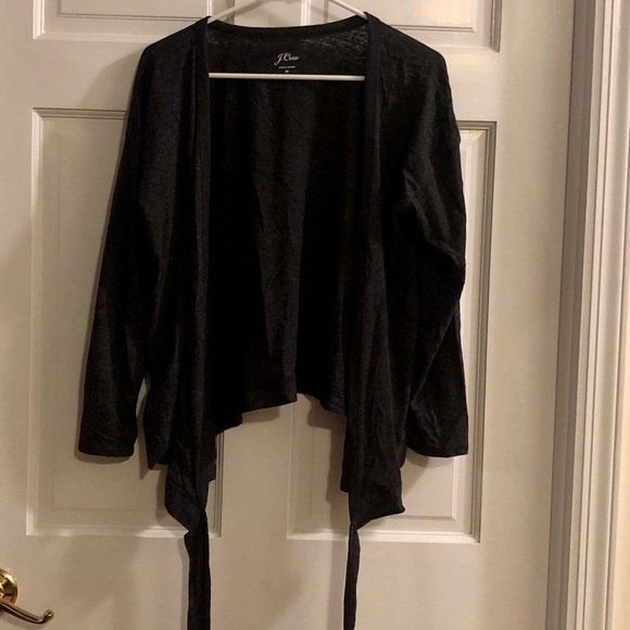 J. Crew dark gray wrap around top, Medium - Picture 6 of 7